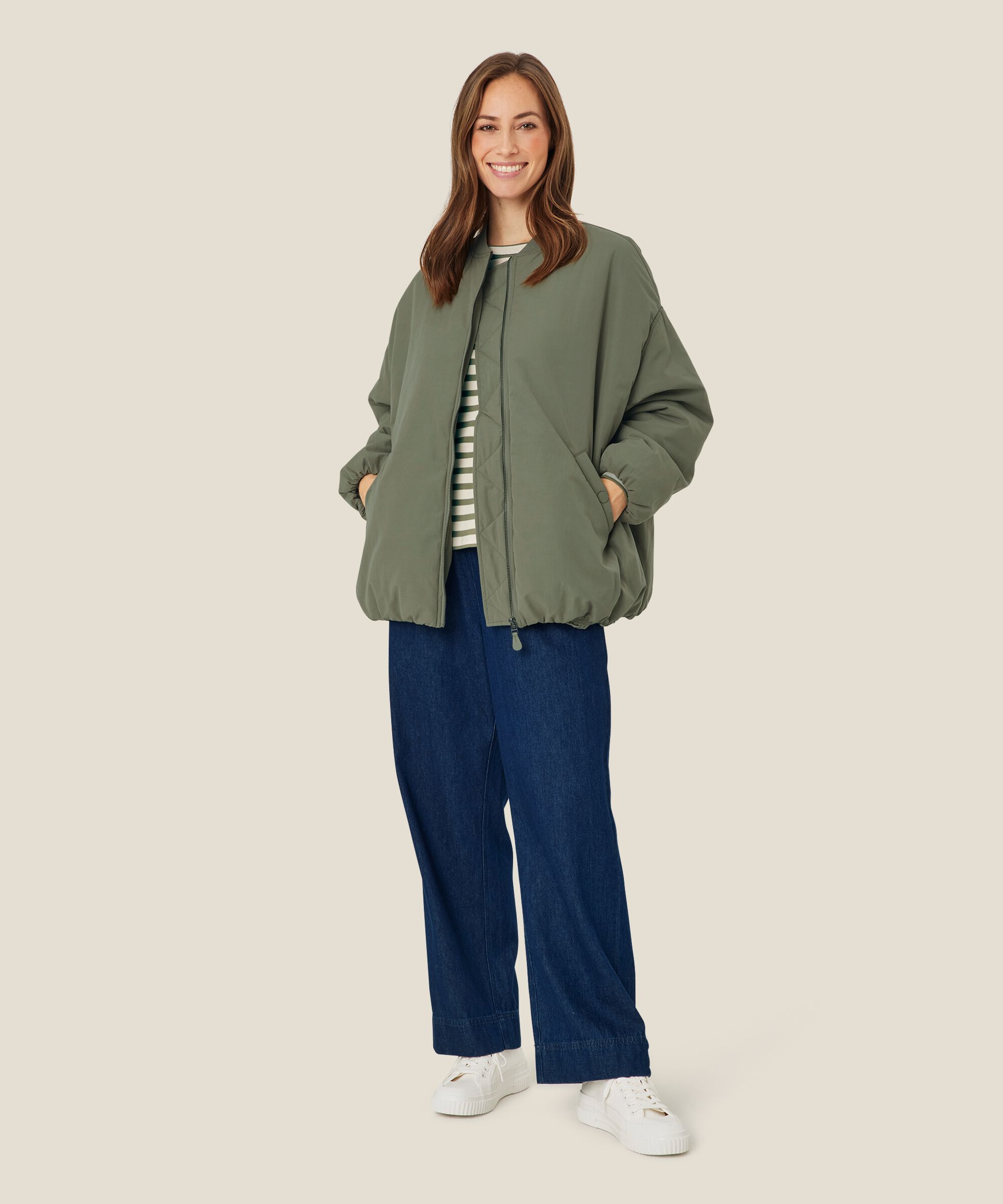 Bomberjacke mit Eingrifftaschen, Vetiver