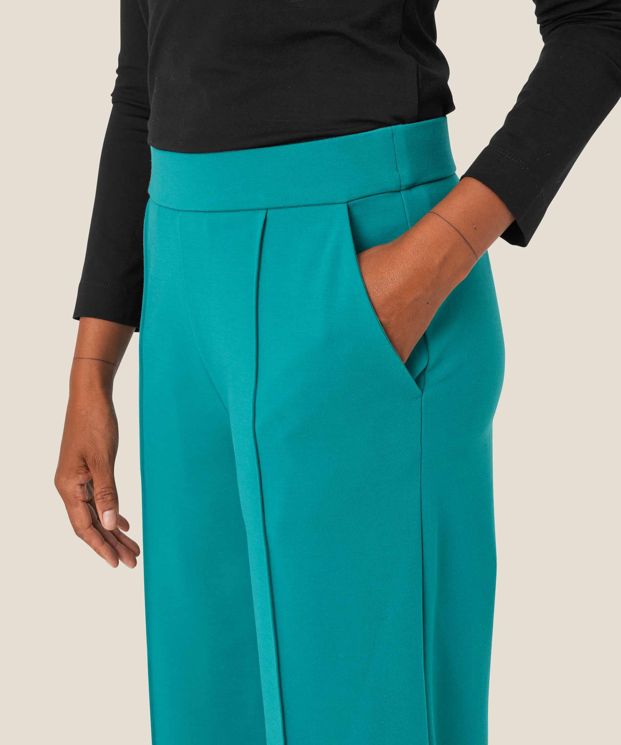 Schwere Jerseyhose Mit Taschen, Teal