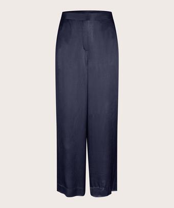 glänzende Viskosehose mit gerippter Oberfläche, Navy Blazer