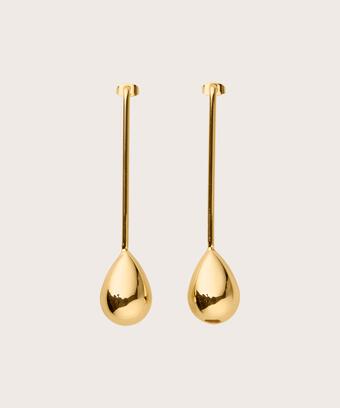 Ohrringe mit vergoldeten Tropfen, Gold