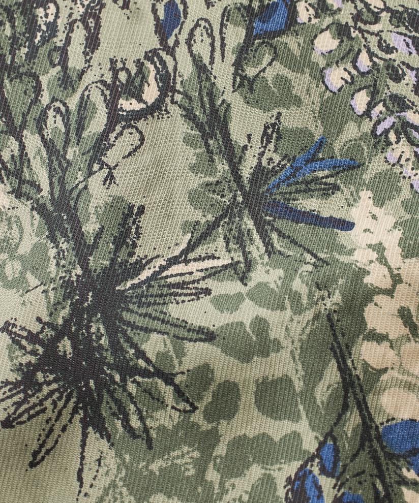 Gemustertes Hemdblusenkleid Aus Viskose, Seagrass