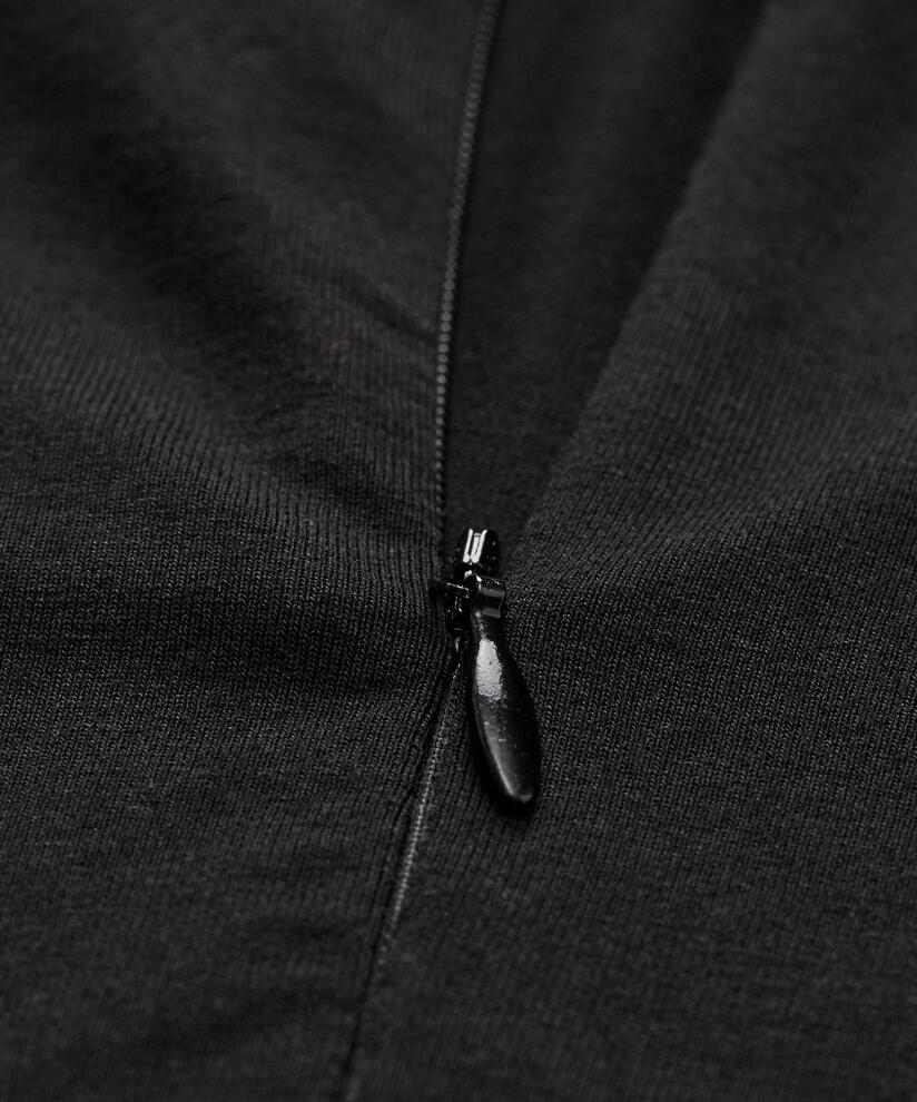Jerseykleid mit Reißverschluss am Hals, Black