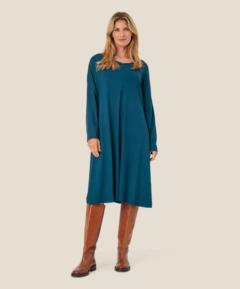 Jerseykleid mit Reißverschluss am Hals, Reflect Pond