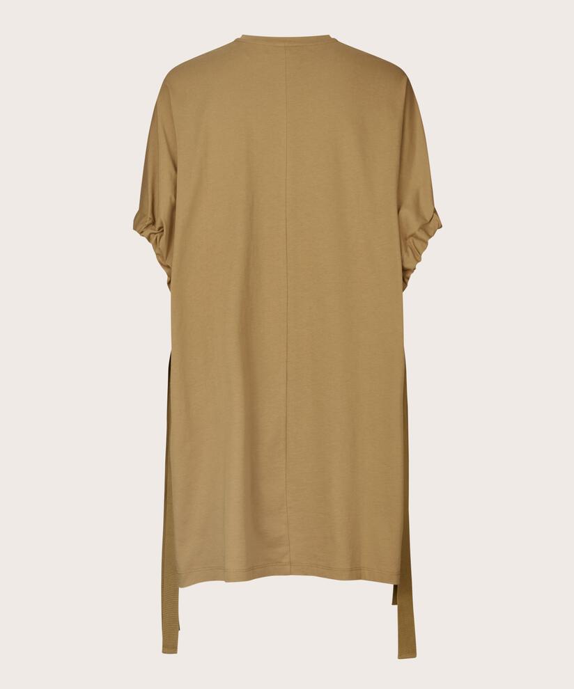 Jersey-Tunika mit Bindedetails an den Ärmeln, Dull Gold