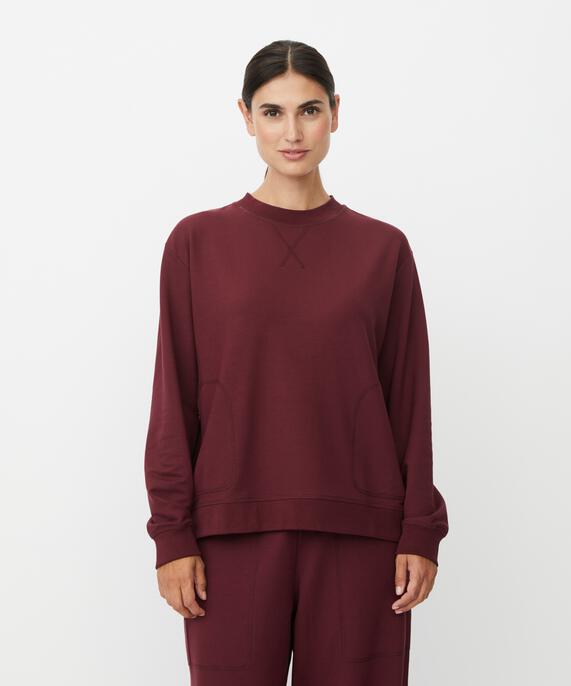 Rundhals-Sweatshirt in weicher Qualität, Tawny Port