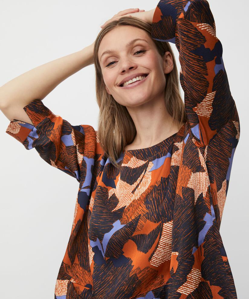Gemusterte Viskosebluse Mit Taschen Vorne, Autumnal