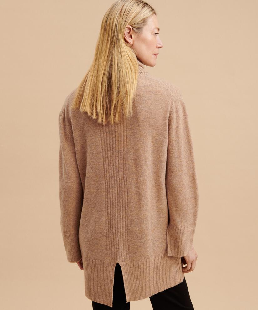 Rollkragenpullover aus Wolle, Dijon