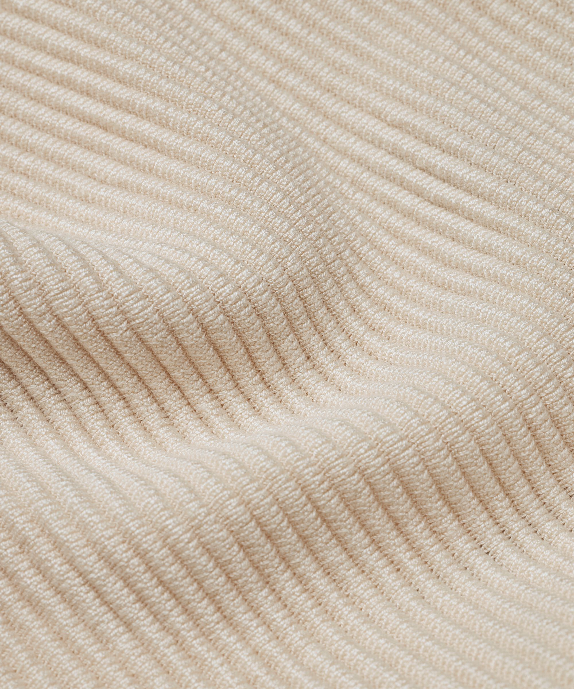 Rippstrickpullover mit langen Ärmeln, Whitecap