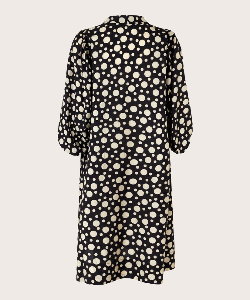 Kleid mit voluminösen Ärmeln und Eingrifftaschen, Black