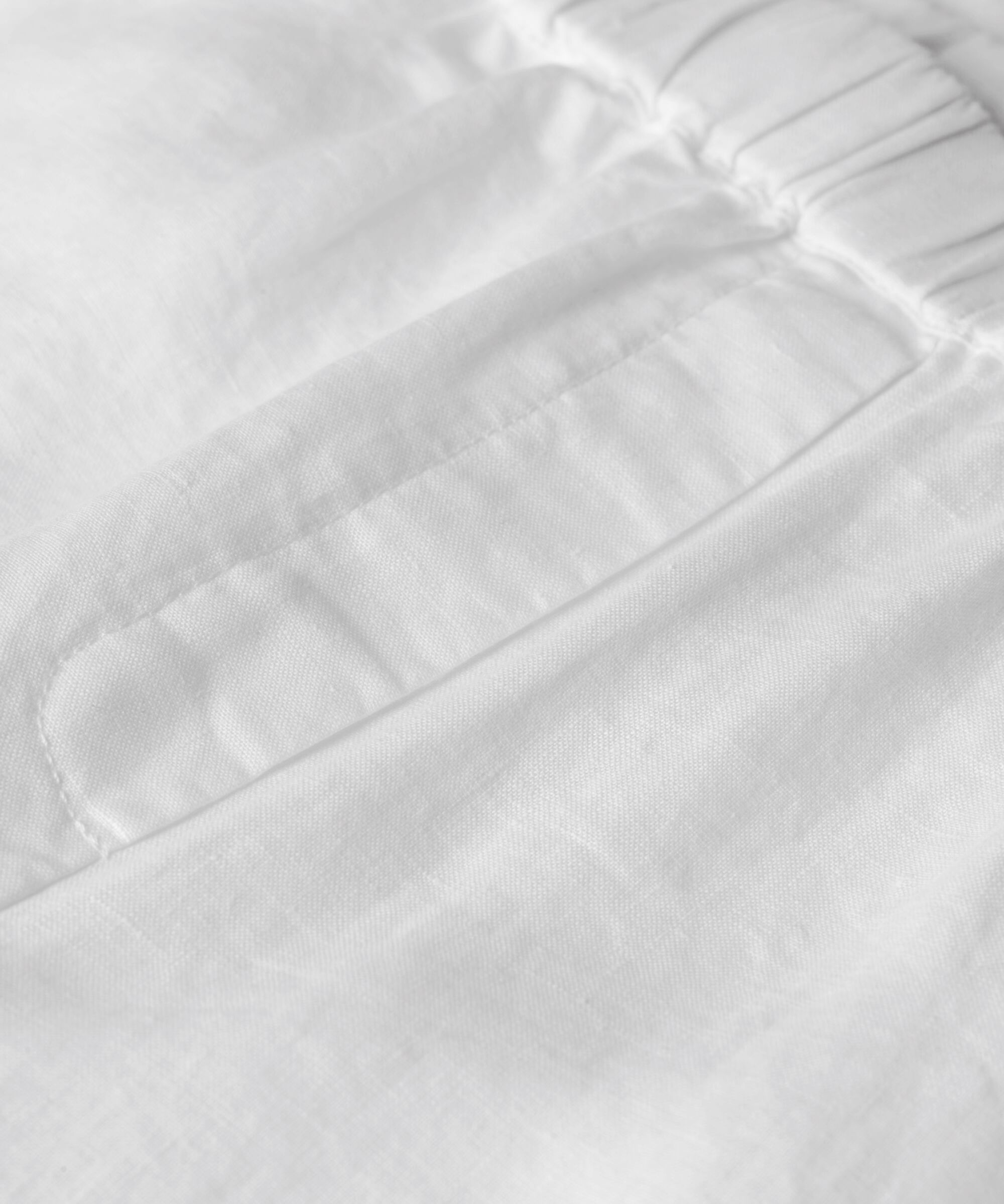 Weite Leinenhose mit elastischem Bund, White