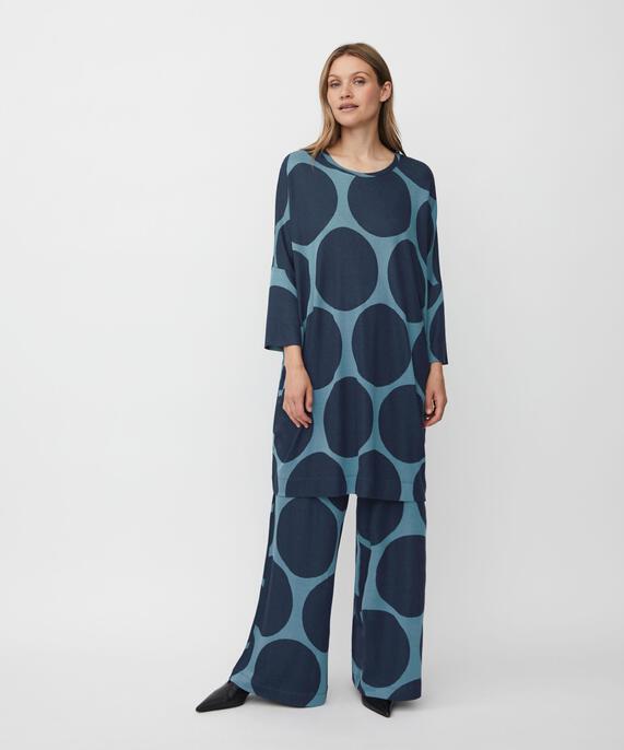 Oversize-tunika Aus Jersey Mit Schmalen Ärmeln, Proven Blue