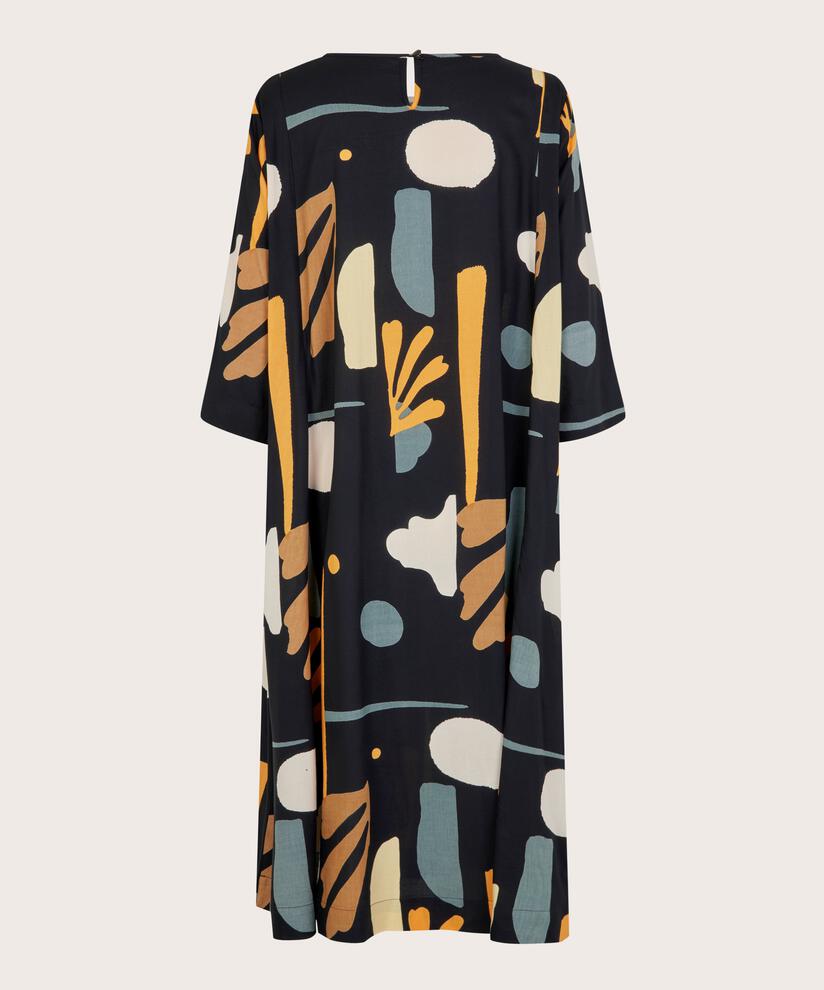 Kleid Aus Viskose Mit Knopf Am Hals, Butterscotch