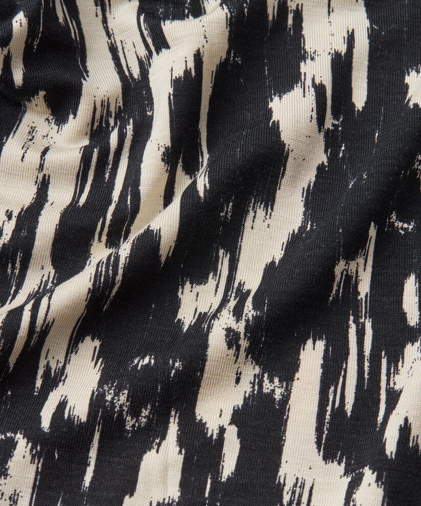 Bedruckte Jersey-Tunika mit Eingrifftaschen, Black