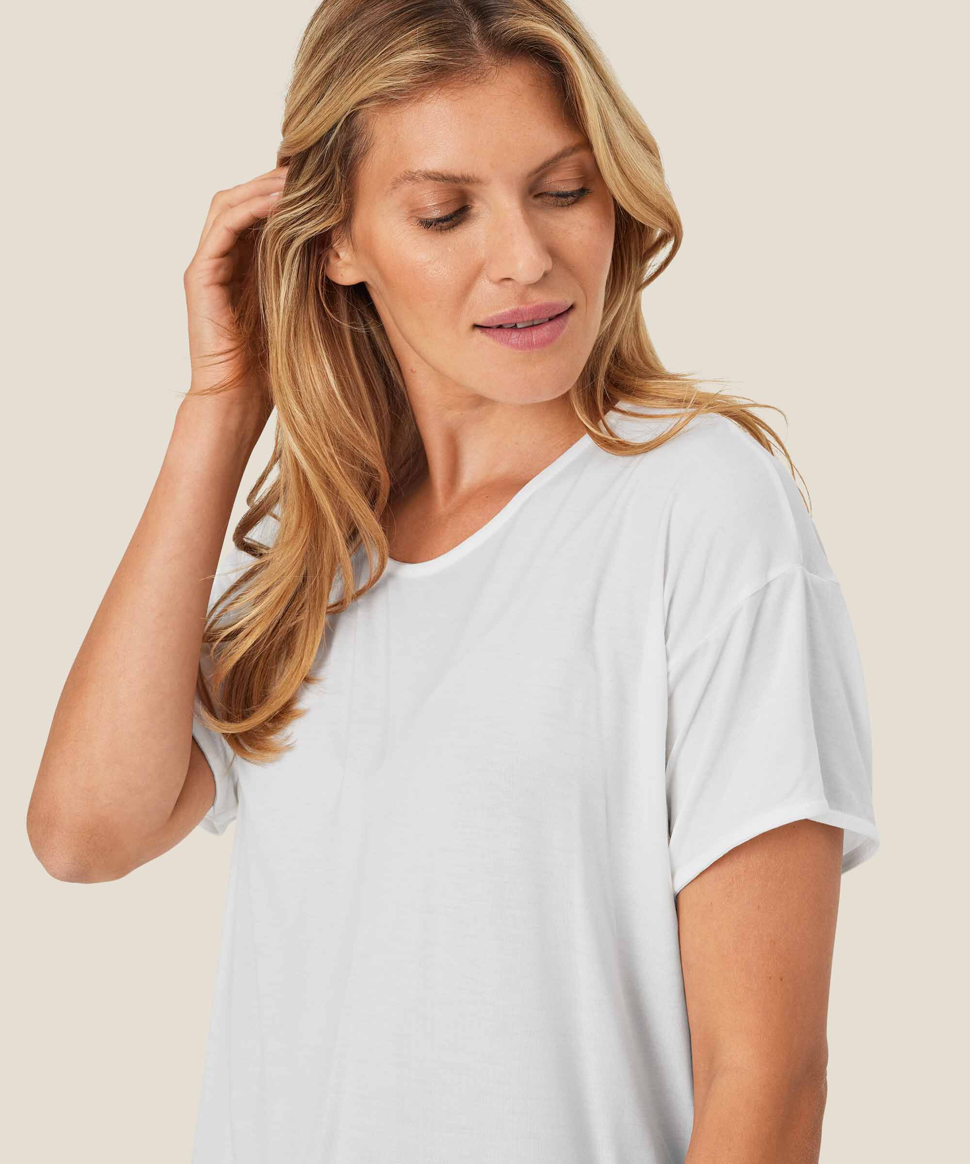 Dünnes T-Shirt aus Lyocell, White