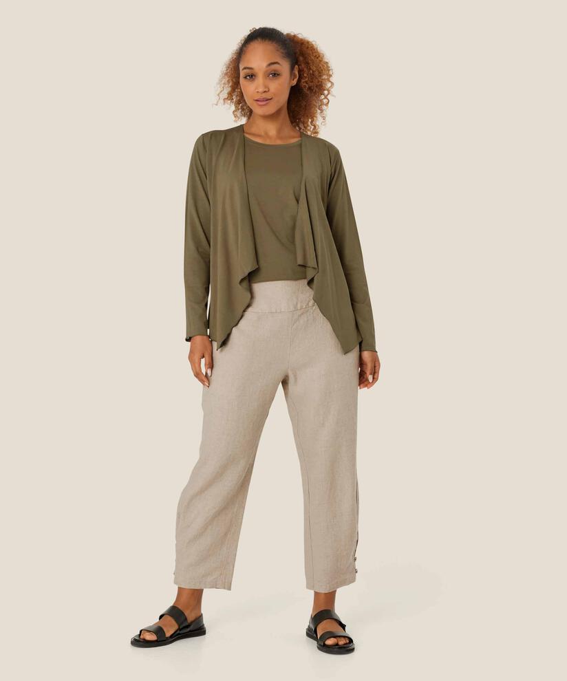 Offener Jersey-cardigan, Dusky Green