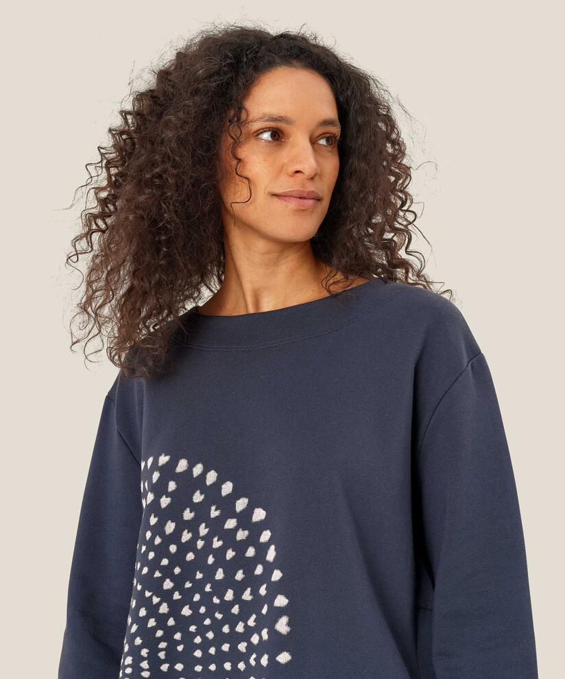 Sweatshirt mit handgemaltem Aufdruck, Mood Indigo