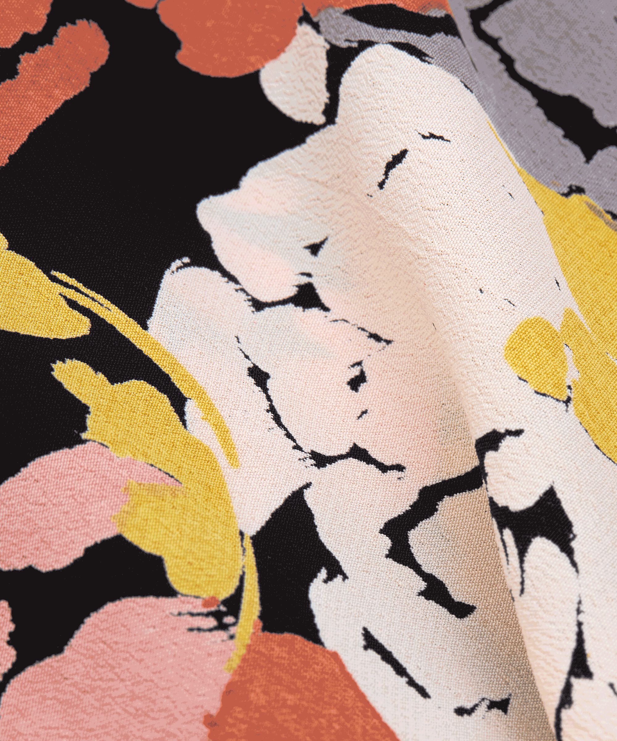 Bluse aus Viskose mit Blumendruck, Oil Yellow