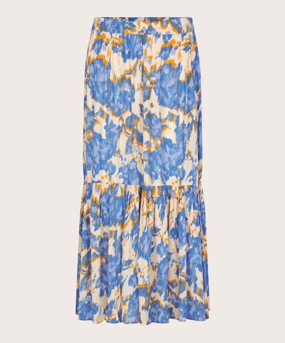 gemusterter Viskoserock mit elastischem Bund, Nebulas Blue