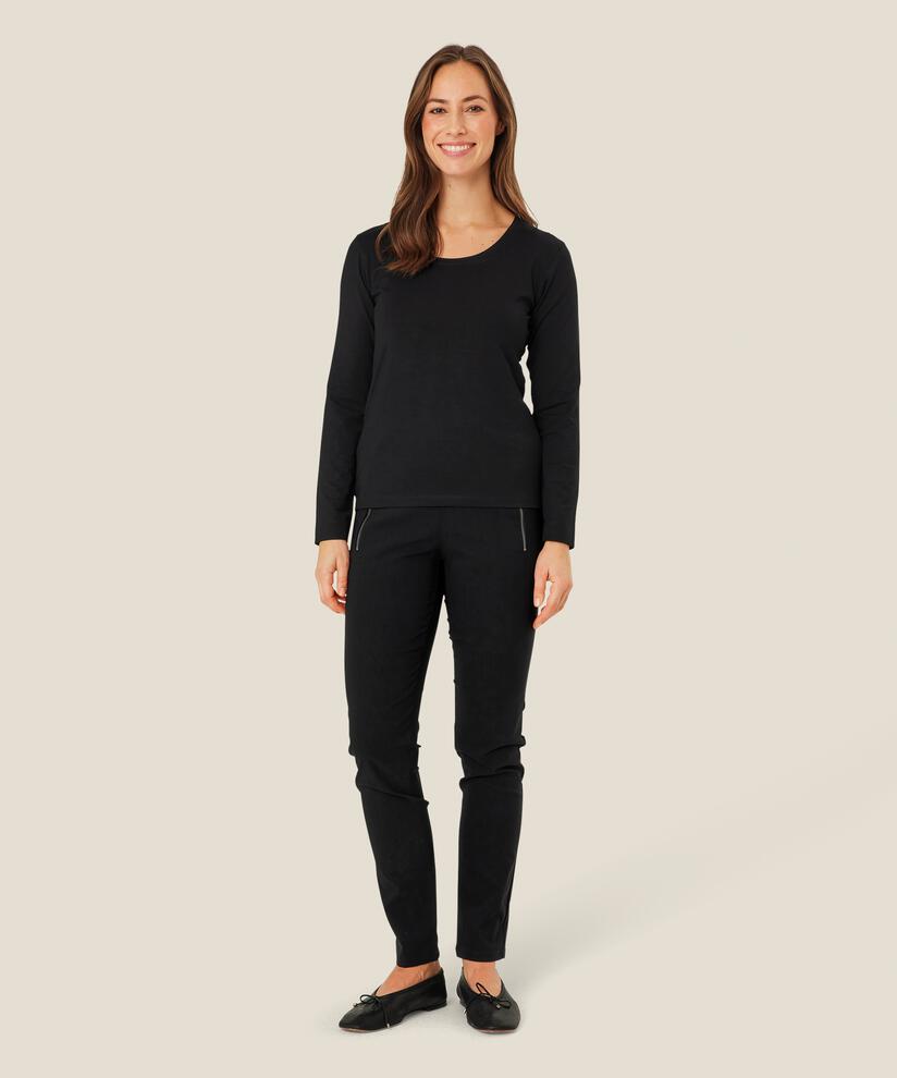 Weiches Jersey-Top mit langen Ärmeln, Black