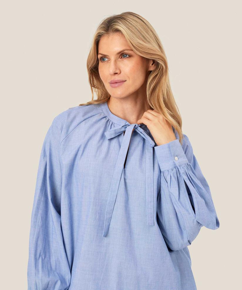 Baumwollbluse mit Bindebändern am Hals, Sargasso Sea