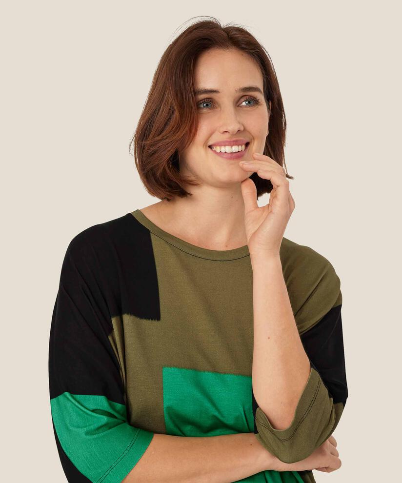 Bedrucktes T-Shirt mit Rundhalsausschnitt, Green Spruce