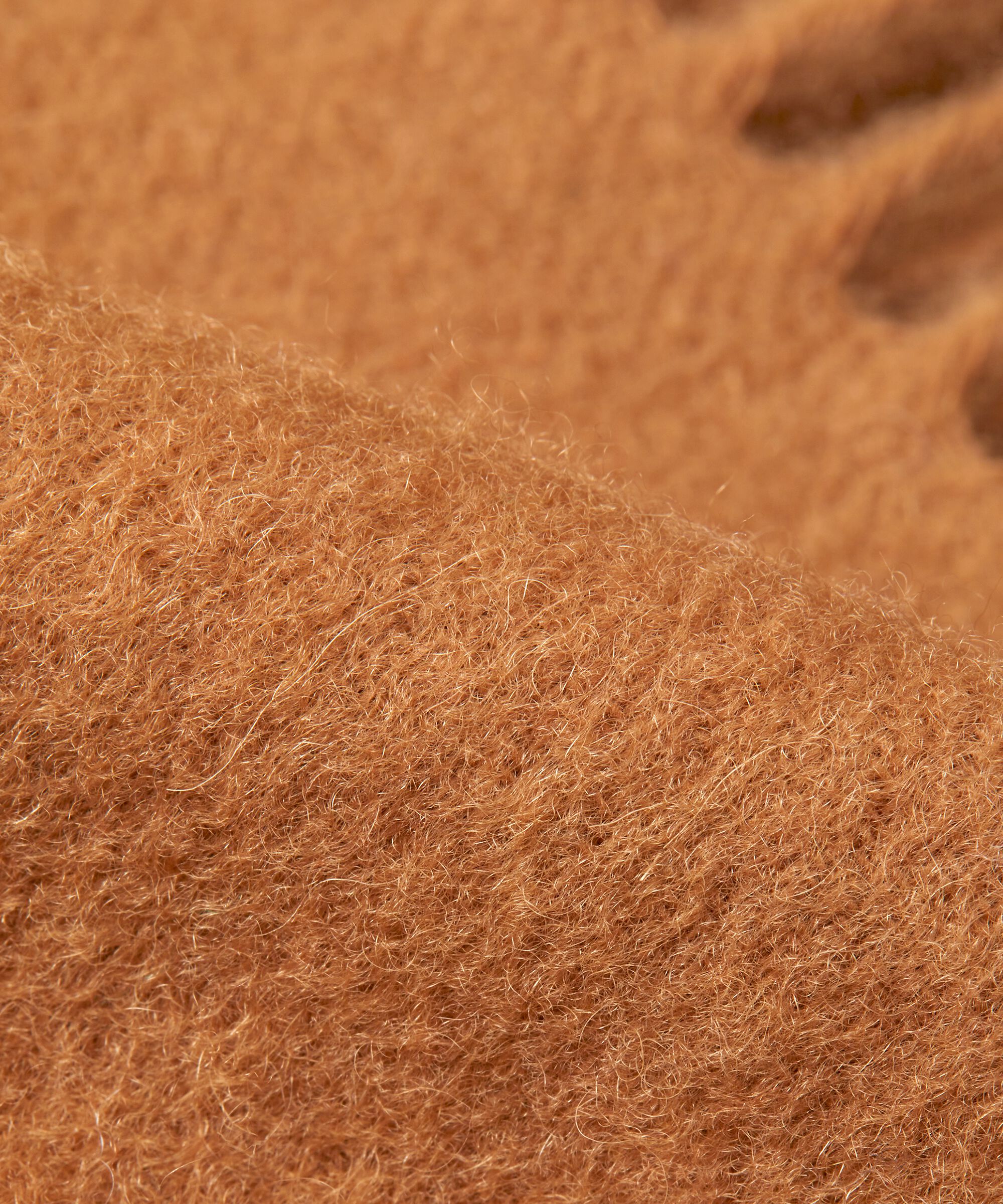 großer Wollschal mit Fransen, Tobacco Brown