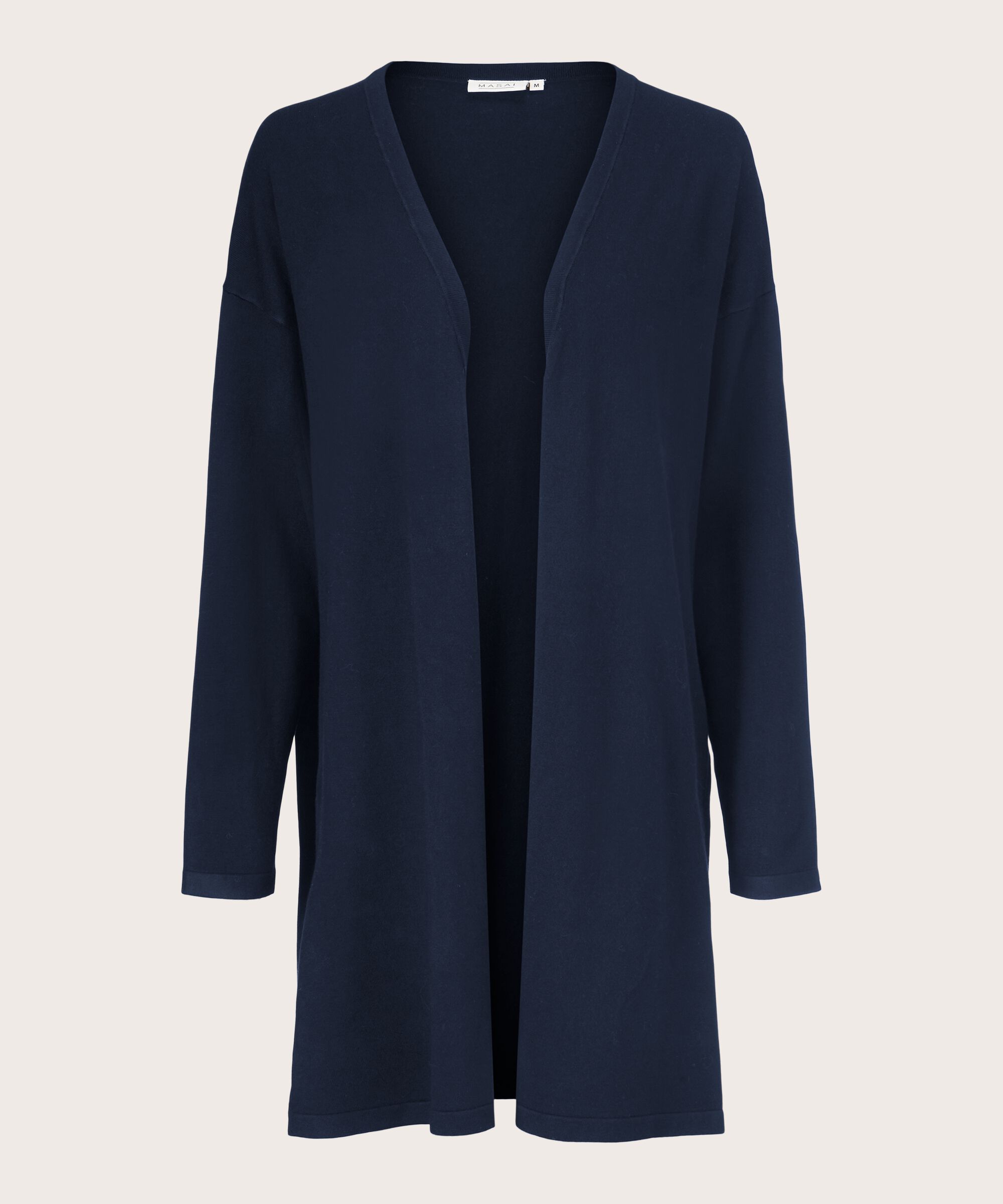 Feinstrick-cardigan Mit Geradem Schnitt, Navy