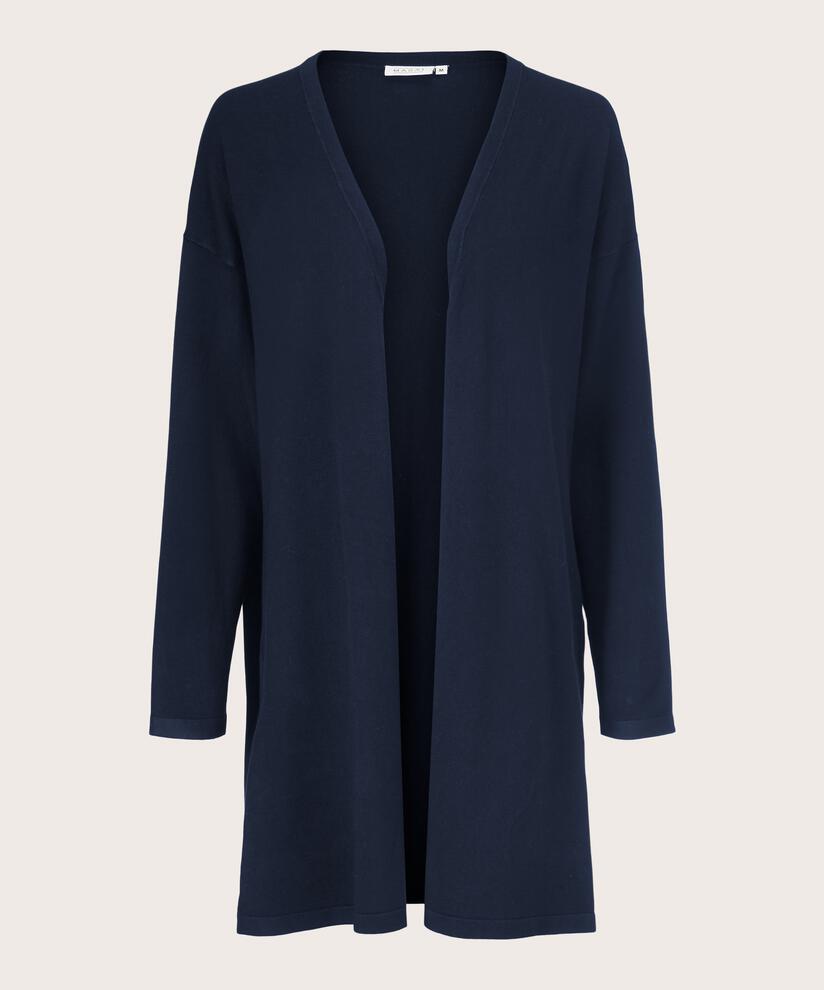 Feinstrick-cardigan Mit Geradem Schnitt, Navy
