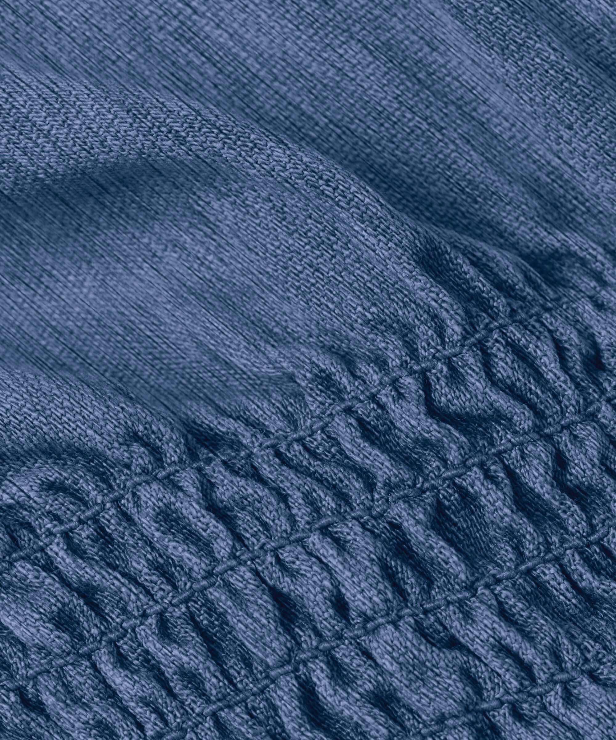 Jeanskleid mit Rüschendetail am Hals und Eingrifftaschen, Washed denim