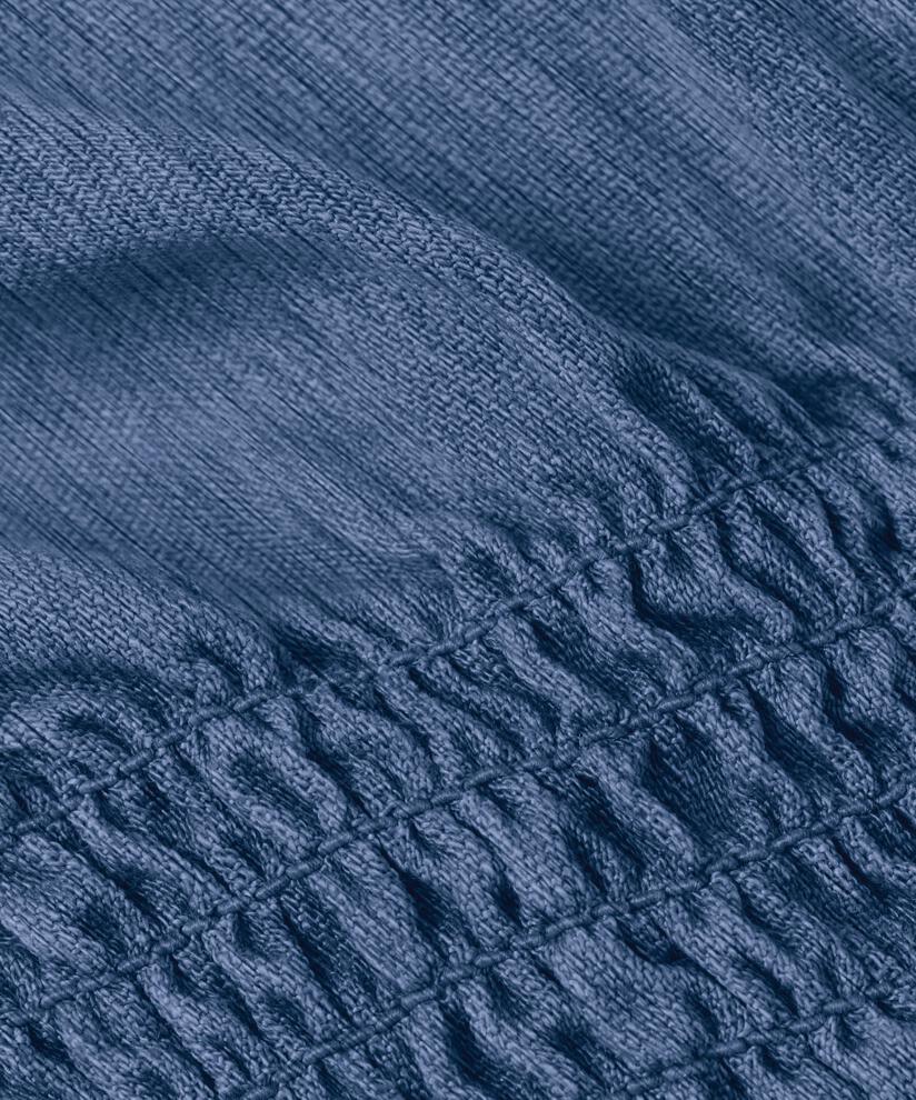 Jeanskleid mit Rüschendetail am Hals und Eingrifftaschen, Washed denim