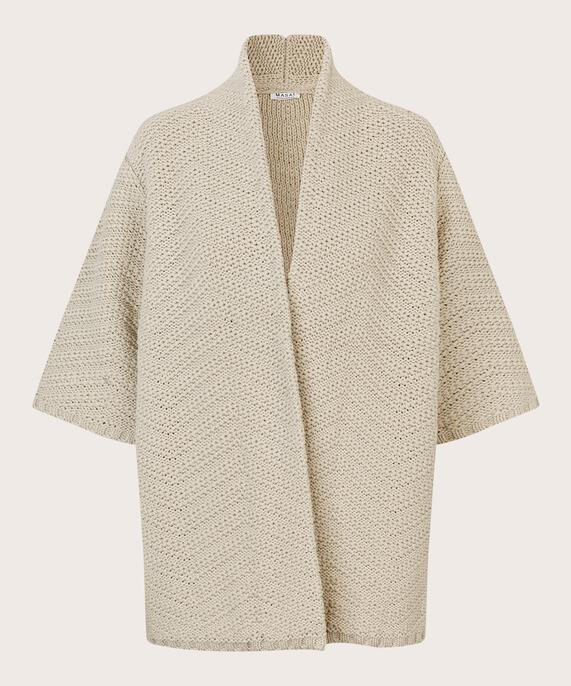 Offener Cardigan aus Baumwollmix, Whitecap