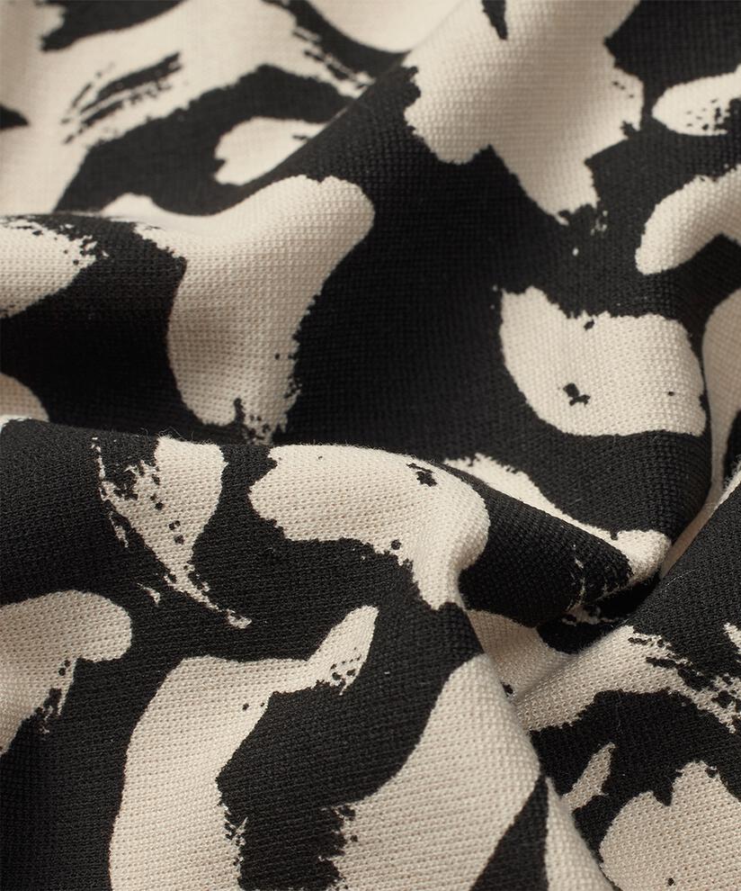 Jersey-Tunika mit V-Ausschnitt und Eingrifftaschen, Black