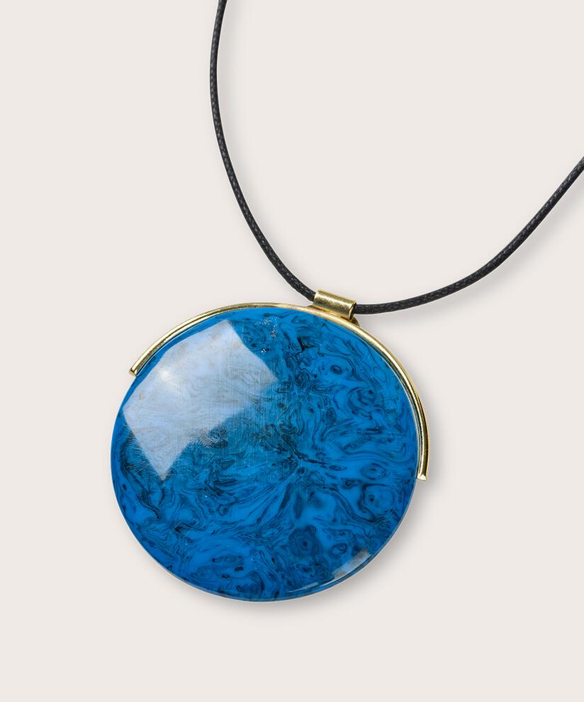 Halskette mit Marmoreffekt und verstellbarer Länge, Ultramarine