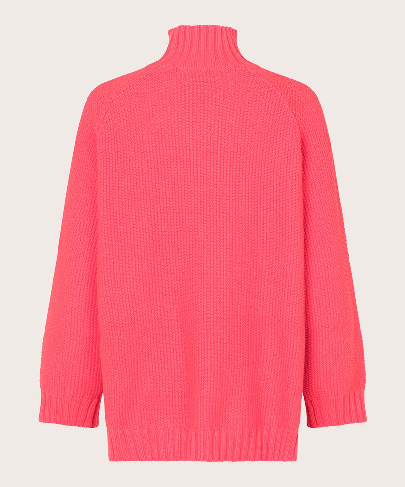Rollkragenpullover aus Baumwollmischung, Calypso Coral