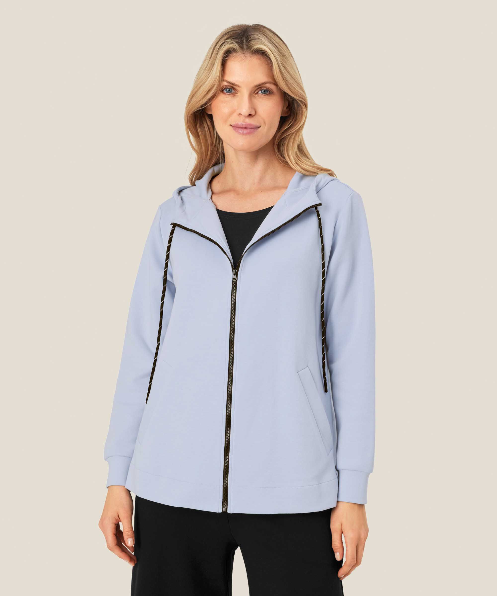 Kapuzenpullover mit Reißverschluss und Taschen, Heather