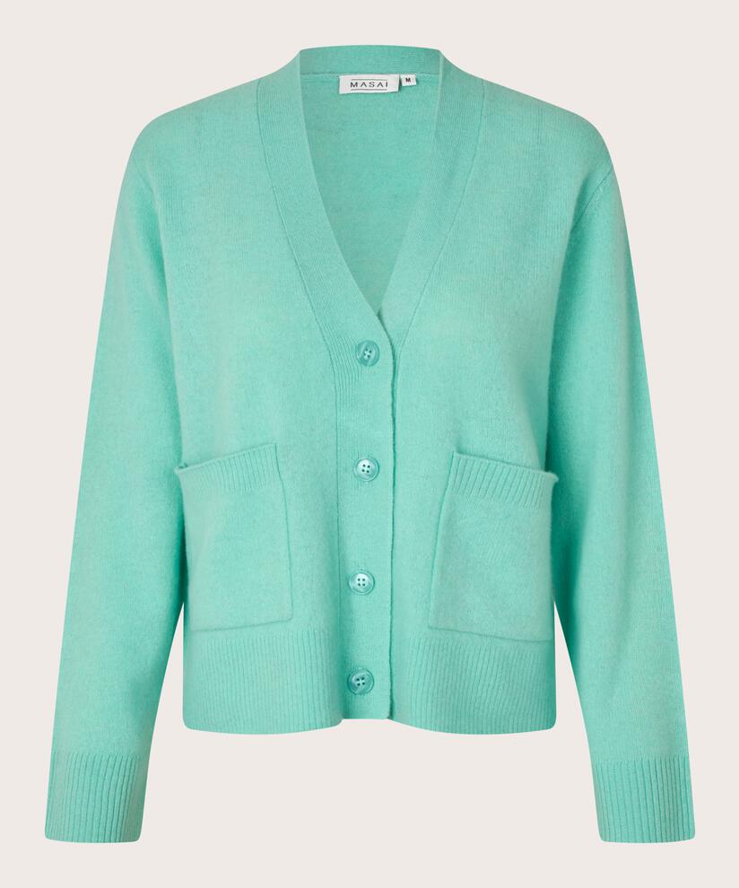 weicher Woll-Cardigan mit Fronttaschen, P. Turquoise