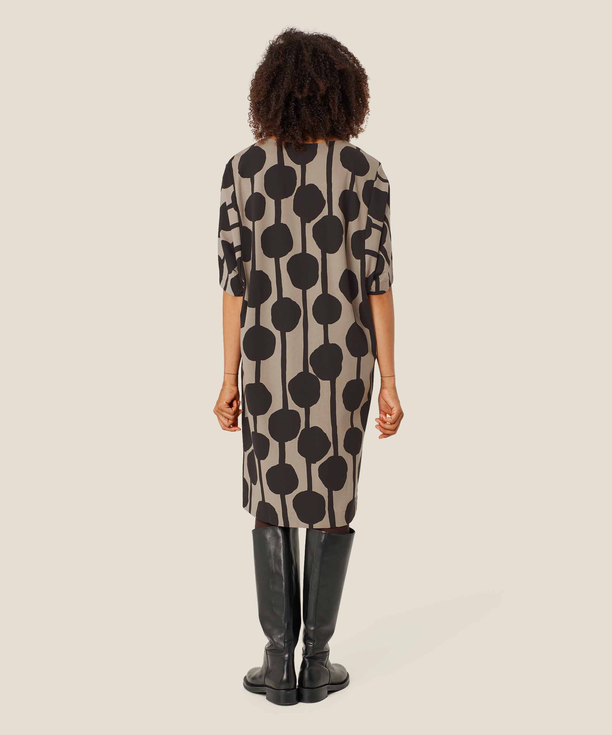 Jerseykleid mit Dreiviertelärmeln, Roast Cashew
