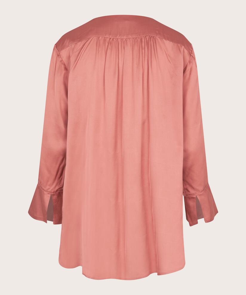 Tunika aus Viskosesatin mit Wickeleffekt, Ash rose