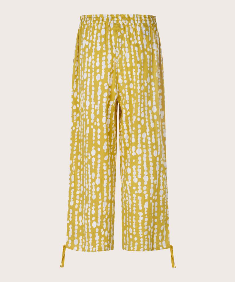 Bedruckte Baumwollhose mit elastischem Bund, Oil Yellow