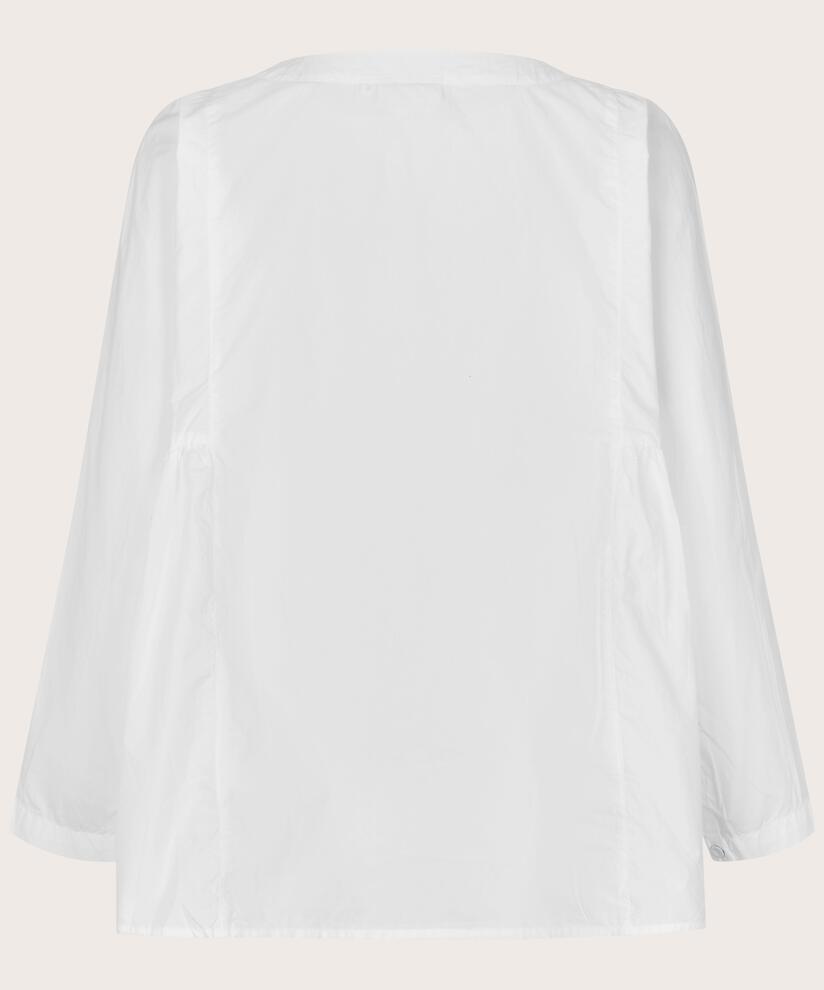Baumwollhemd mit Falten an den Seiten, White