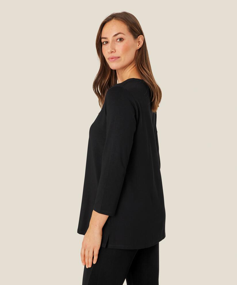 Shirt mit rundem Hals, Black