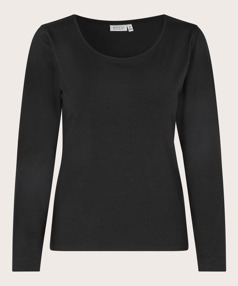 Weiches Jersey-Top mit langen Ärmeln, Black