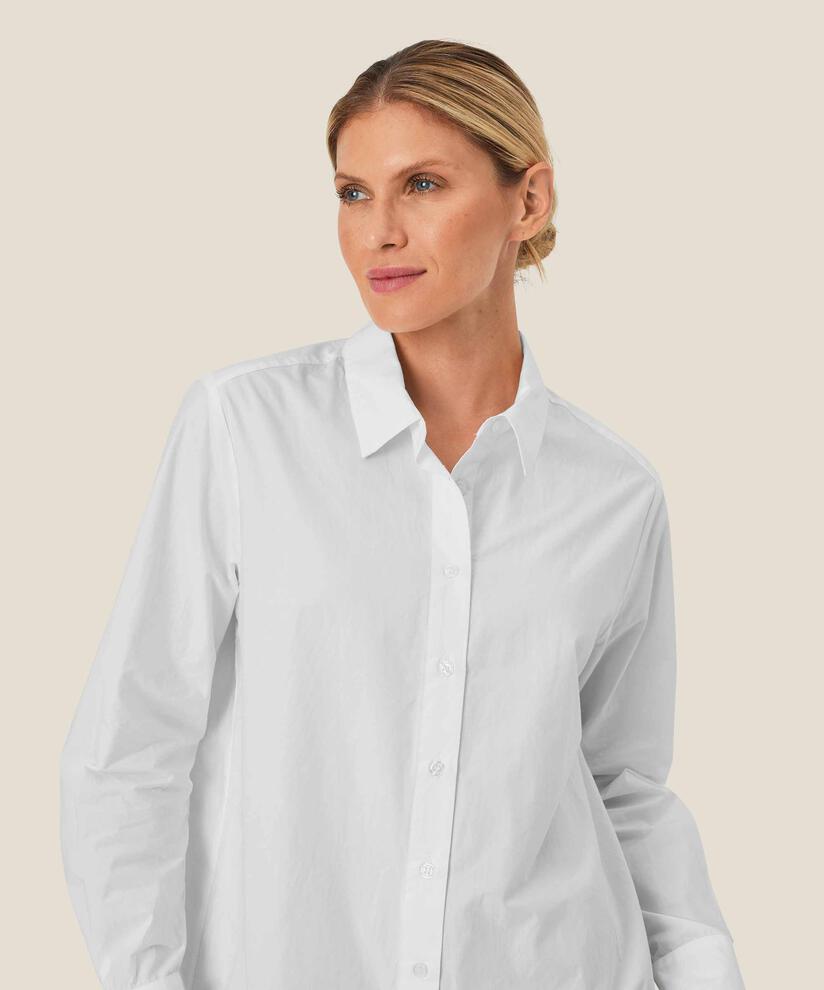 Button-down-hemdbluse Aus Baumwolle, White