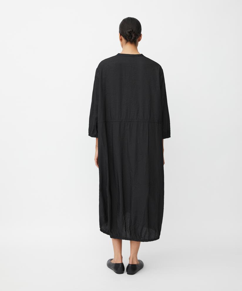 Viskosekleid mit elastischem Saum und Bindeband, Black