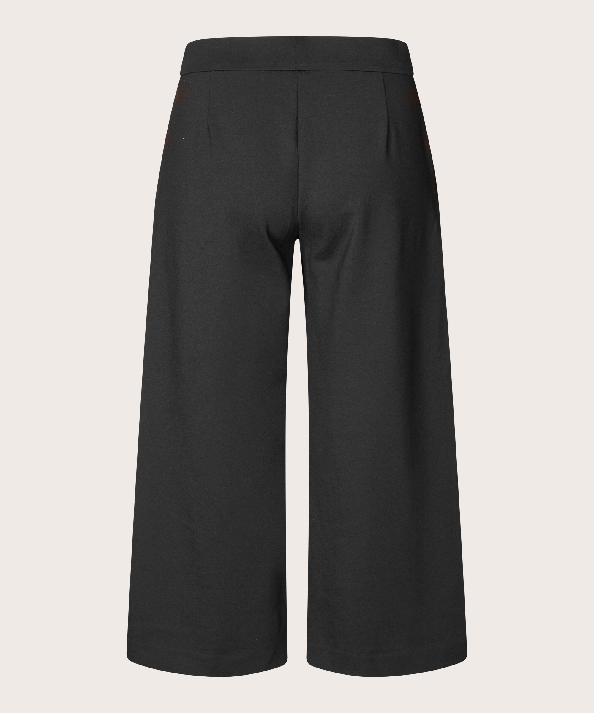 Hose Aus Schwerem Jersey Mit Knopfdetail, Black