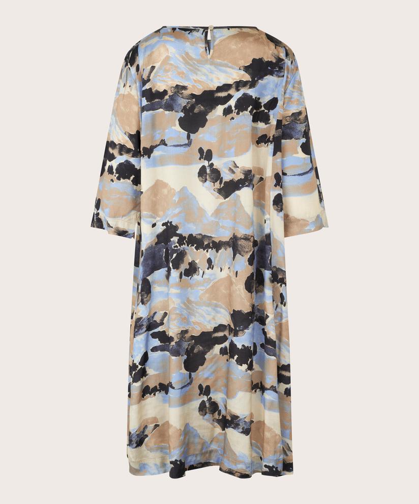 Kleid aus Viskose mit Knopf am Hals, Steel Grey