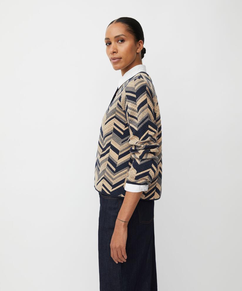 Weiche Steppjacke Aus Baumwolljersey, Travertine