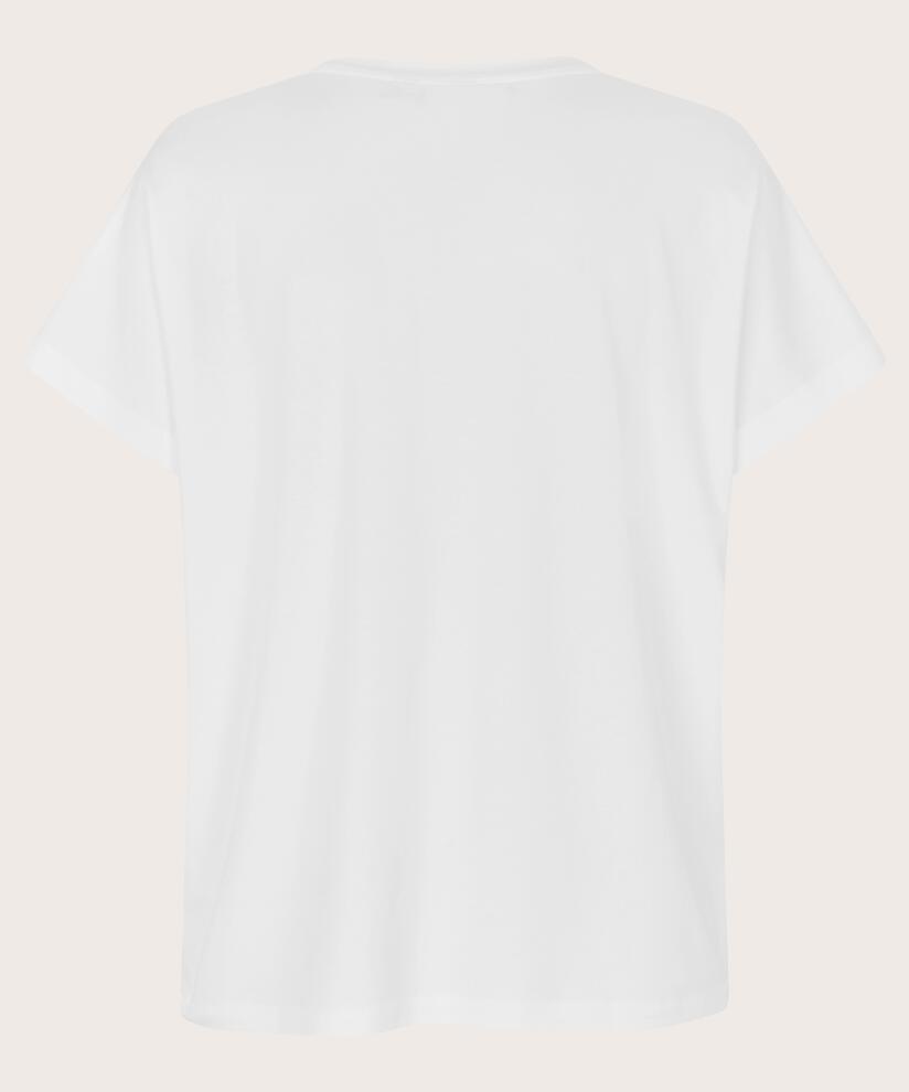 T-Shirt mit V-Ausschnitt aus weichem Jersey, White