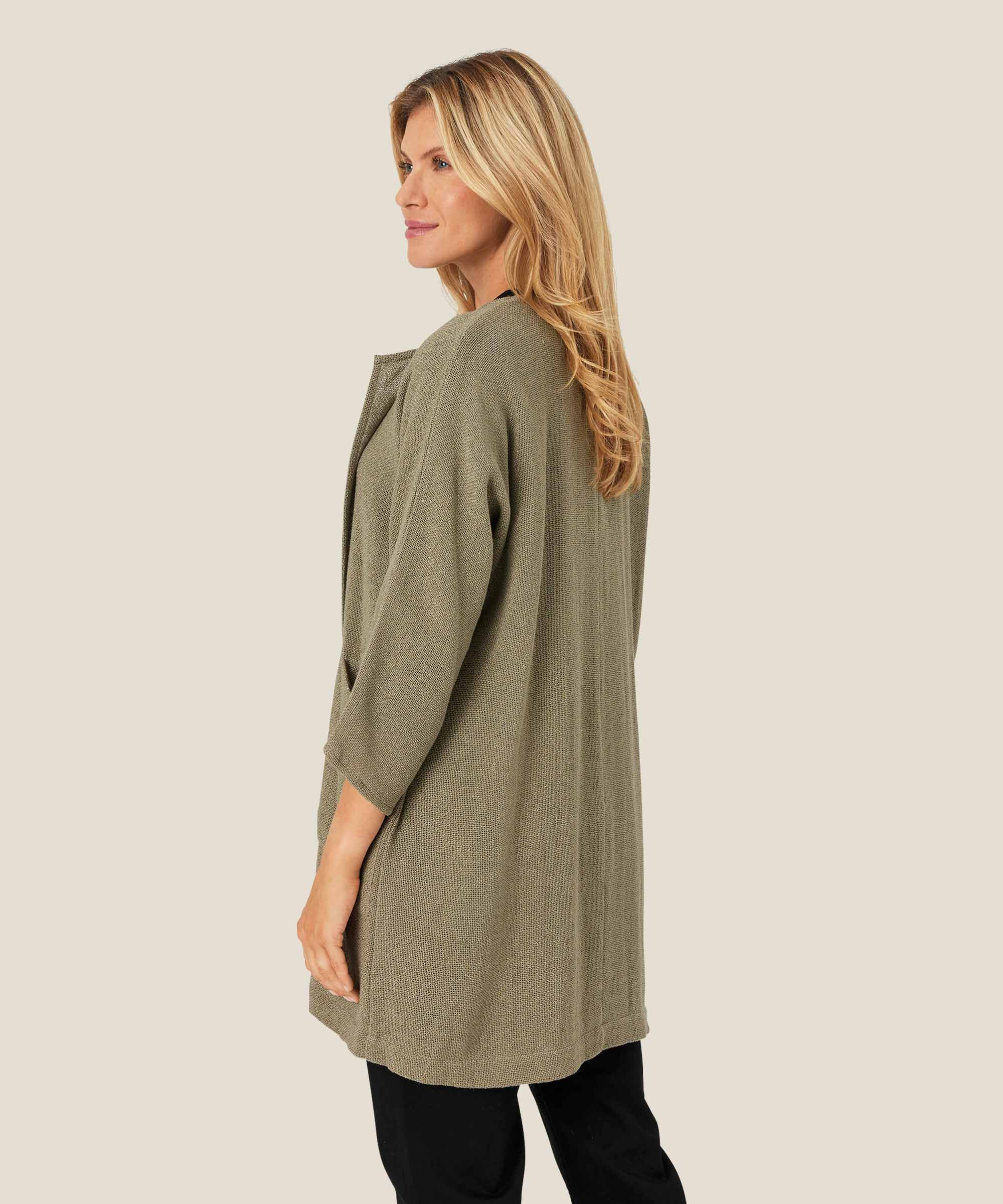 Lange Jacke Aus Bouclé, Vetiver