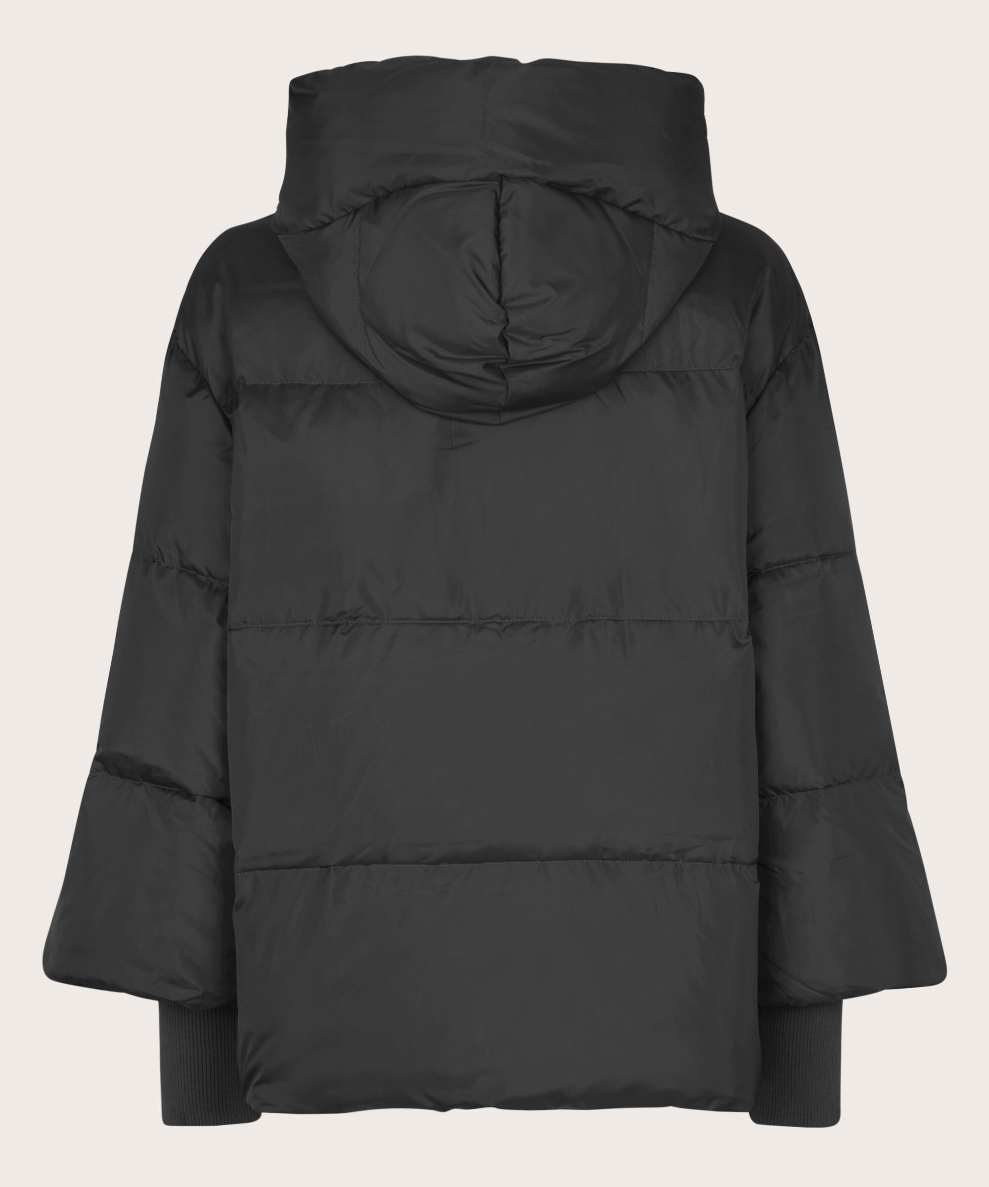 Kurze Daunenjacke mit Kapuze, Black